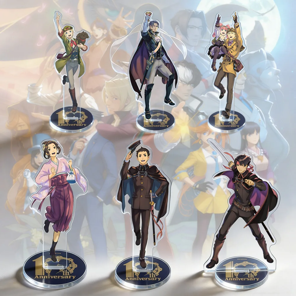 Ace Attorney Ryunosuke Naruhodo Kazuma Asogi Susato Mikotoba Gina Lestrade Klint van Zieks Yujin Mikotoba Stand Acrylic Keychain