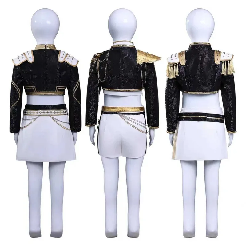 

Cosplay Costume Anime Rumi Mira Zoey Black Gold Performance Costume for Kids Girls Halloween Carnival Party Role Play