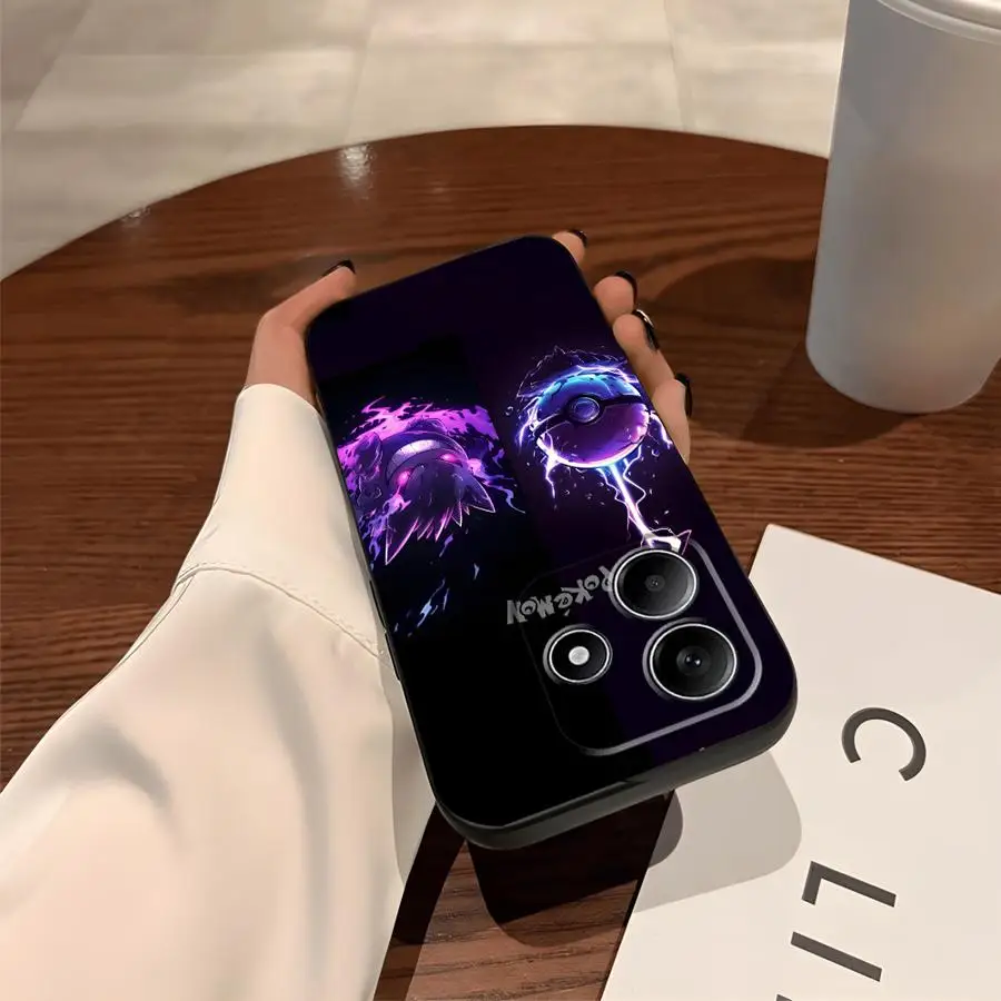 حافظة لهاتف Xiaomi Redmi Note 9S 10S 12s 7 8 13 14 Pro Plus 11s 9 10 11 12 Pro غطاء هاتف ناعم أسود شعار Pokémon Gengar #3