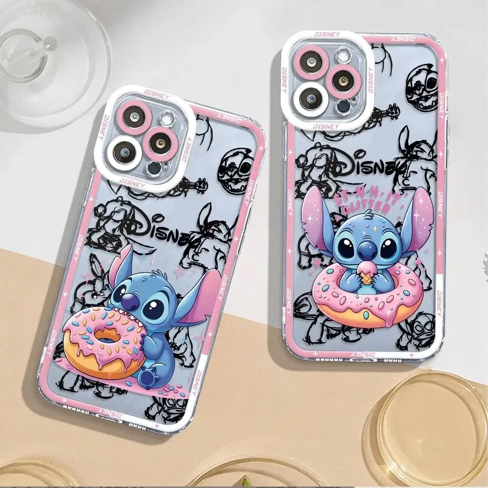 Disney Stitch Eat Donut Case For Xiaomi Redmi Note 13 12 11 Pro Plus 4G 5G 12S 11S 10 10S 9 9S 8 13C 12C 10C Soft Silicone Etui