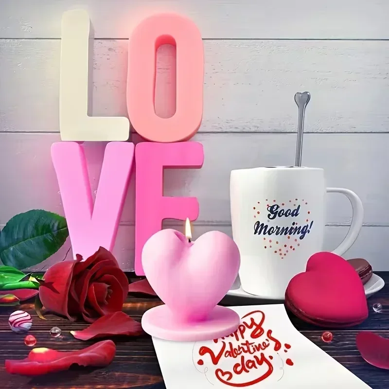 

1 шт. Высококачественная силиконовая форма для свечей в форме 3D-сердца с основанием, для изготовления мыла, гипса, смолы, поделок, домашнего декора