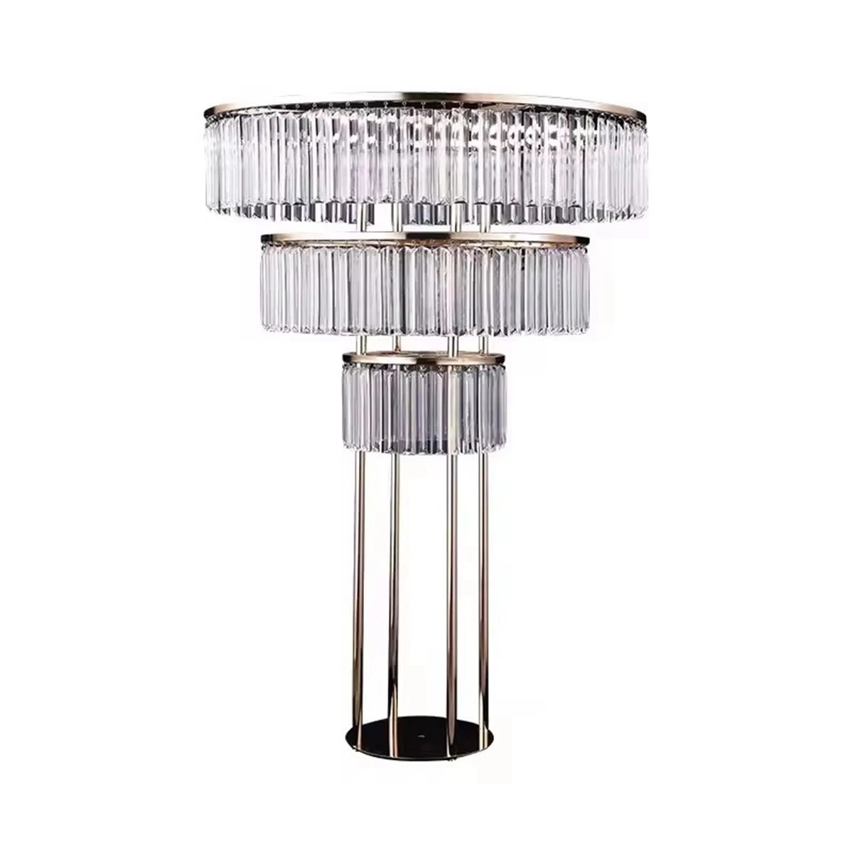 3pcs)Wedding Candelabra Centerpieces crystal chandelier Gold Candelabra Wedding 3layer/ 5 layer crystal Candle Holder 621