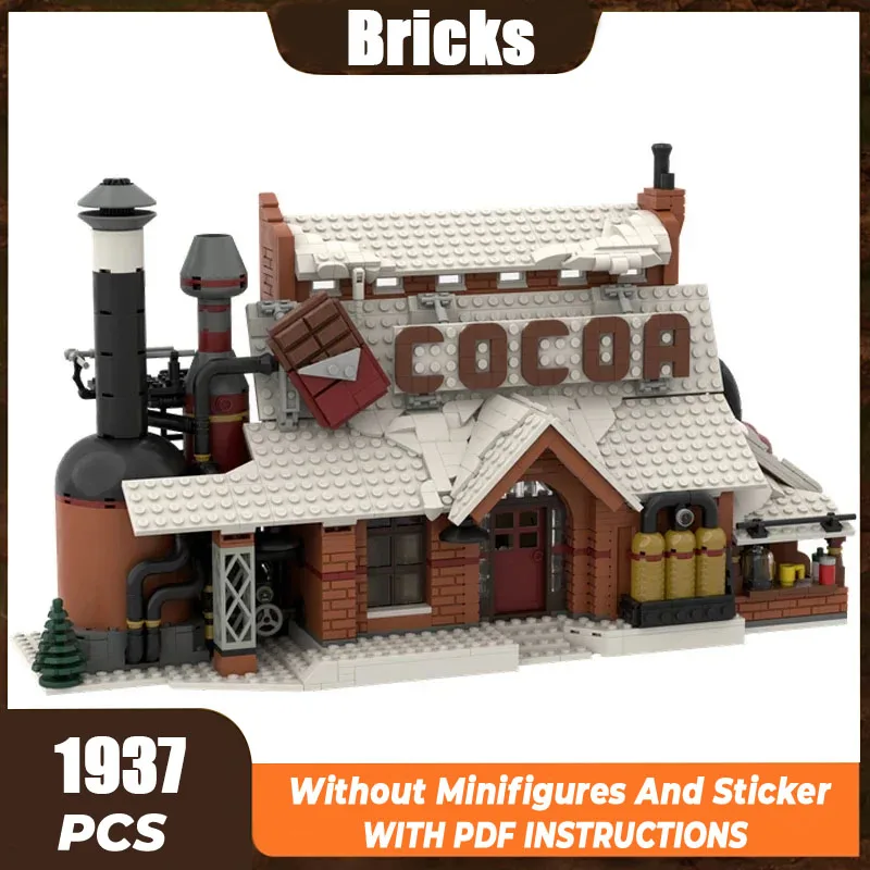 Street View Model Moc Building Bricks Winter Village Chocolate Factory Technology Blocks Gifts Christmas Toys DIY Sets Assembly