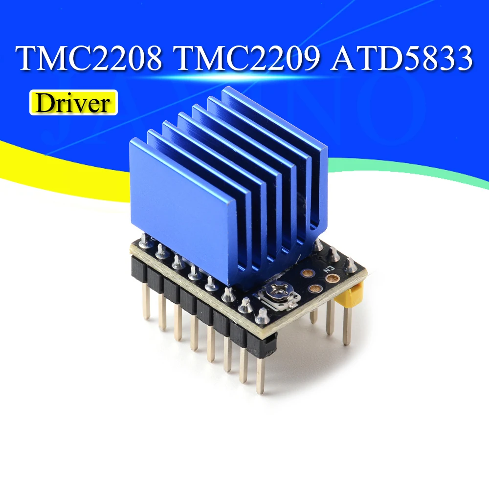 Controlador de Motor paso a paso con disipador de calor, piezas de impresora 3d, 2.5A, 256, división, impresión silenciosa, TMC2208, TMC2209,