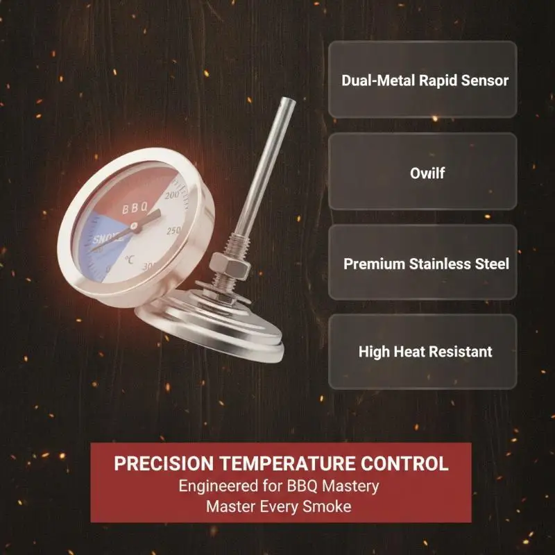 Stainless Steel Oven  Accurate Dual Temp Display Stable Base For Baking Grilling BBQ