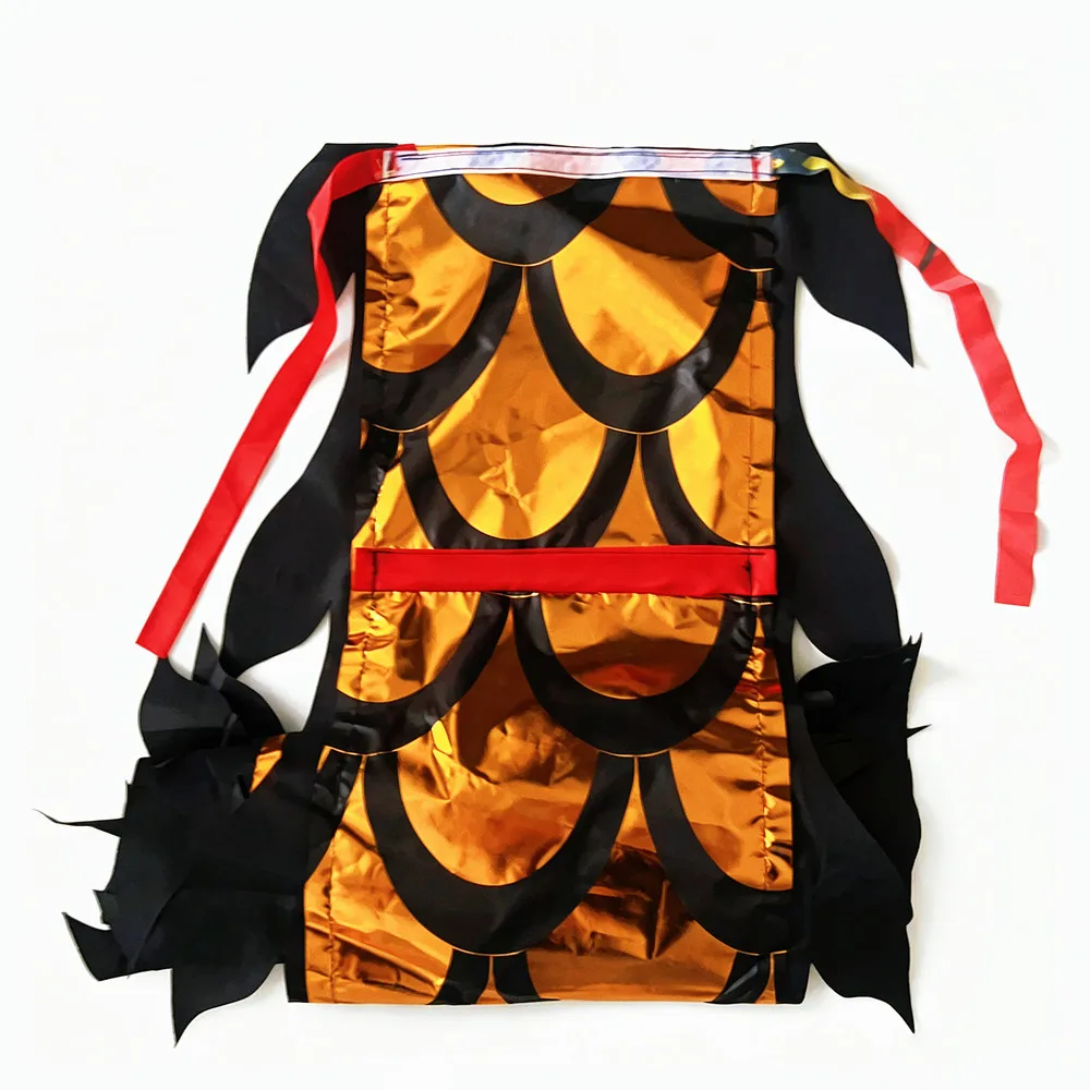 Lightweight Black Dragon Poi Set with 200g Head Rope and Carry Bag for Beginners, Golden Black Flowy Dragon Ribbon Streamer Set