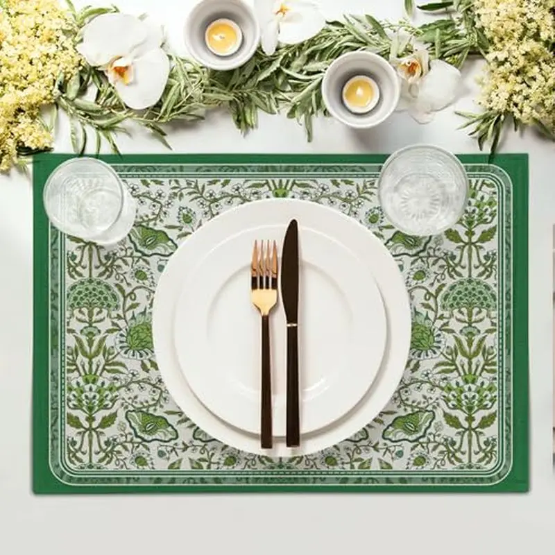 2/4/6 PCS Flower Mat Waterproof, Thermal Insulation, Anti Slip Western Dining Table Mat Home Kitchen Desktop Decoration Mat
