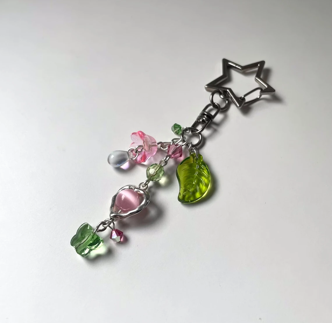 TXT TEMPTATION inspired beaded keychain | moa gift | KPOP accessories | handmade beaded keychain | pink and green keychain