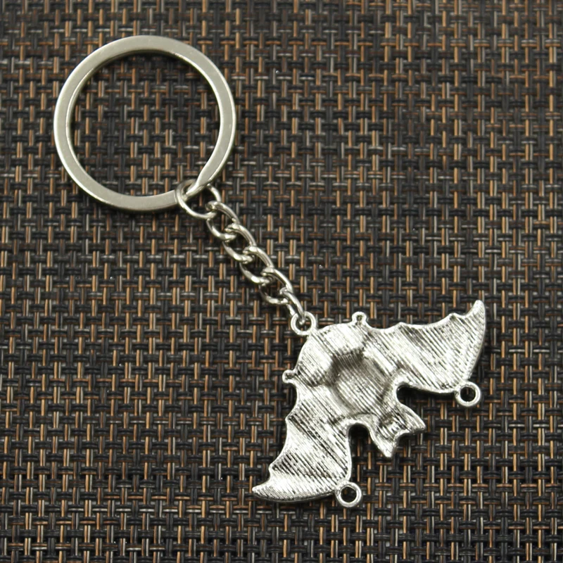 Fashion 30mm Key Ring Metal Key Chain Keychain Jewelry Antique Bronze Silver Color Plated Bat Vampire Dracula 29x47mm Pendant