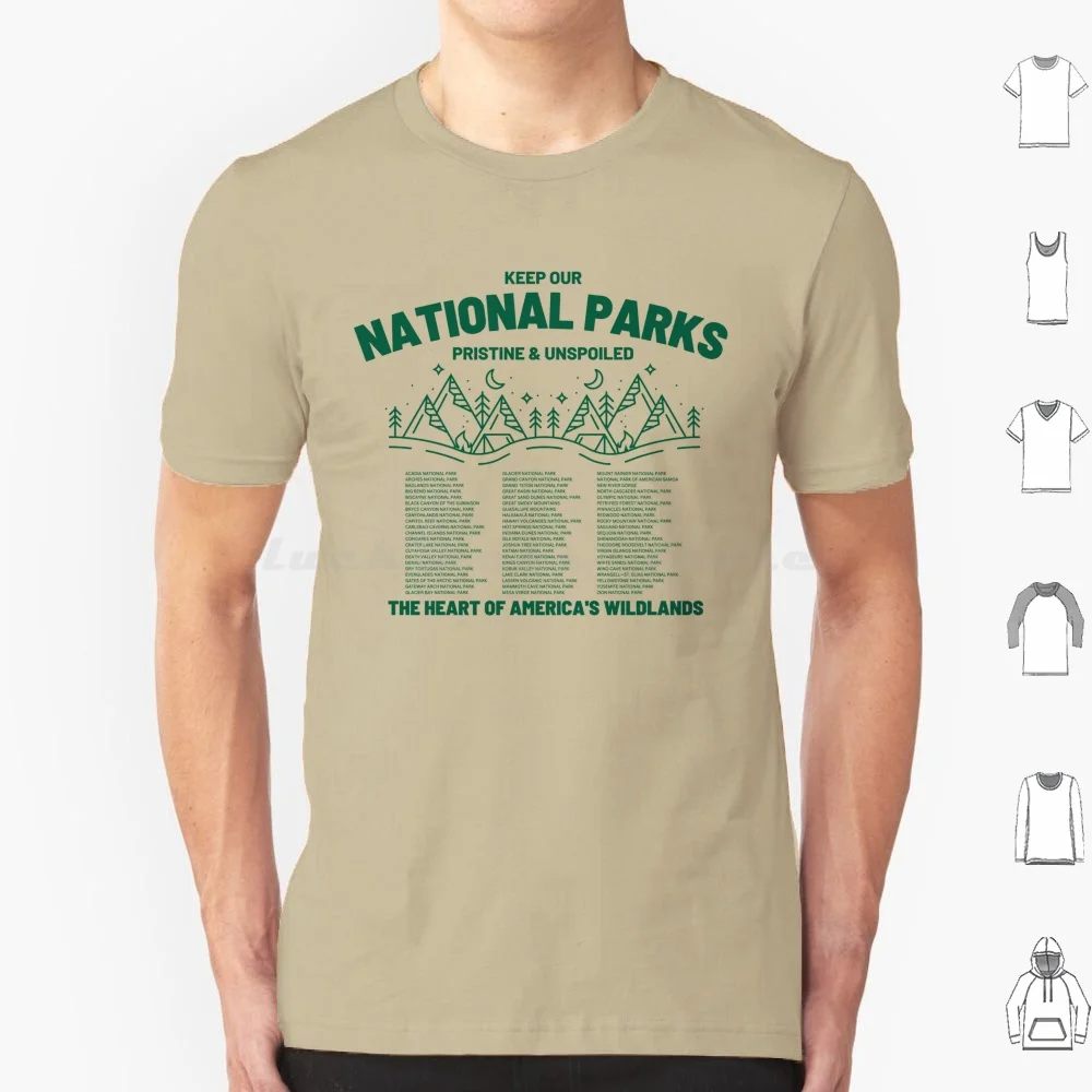 Футболка «Keep Our National Parks Pristine And Unspoiled» в стиле ретро на День окружающей среды, хлопковая крутая футболка 6xl, национальный парк из яшмы