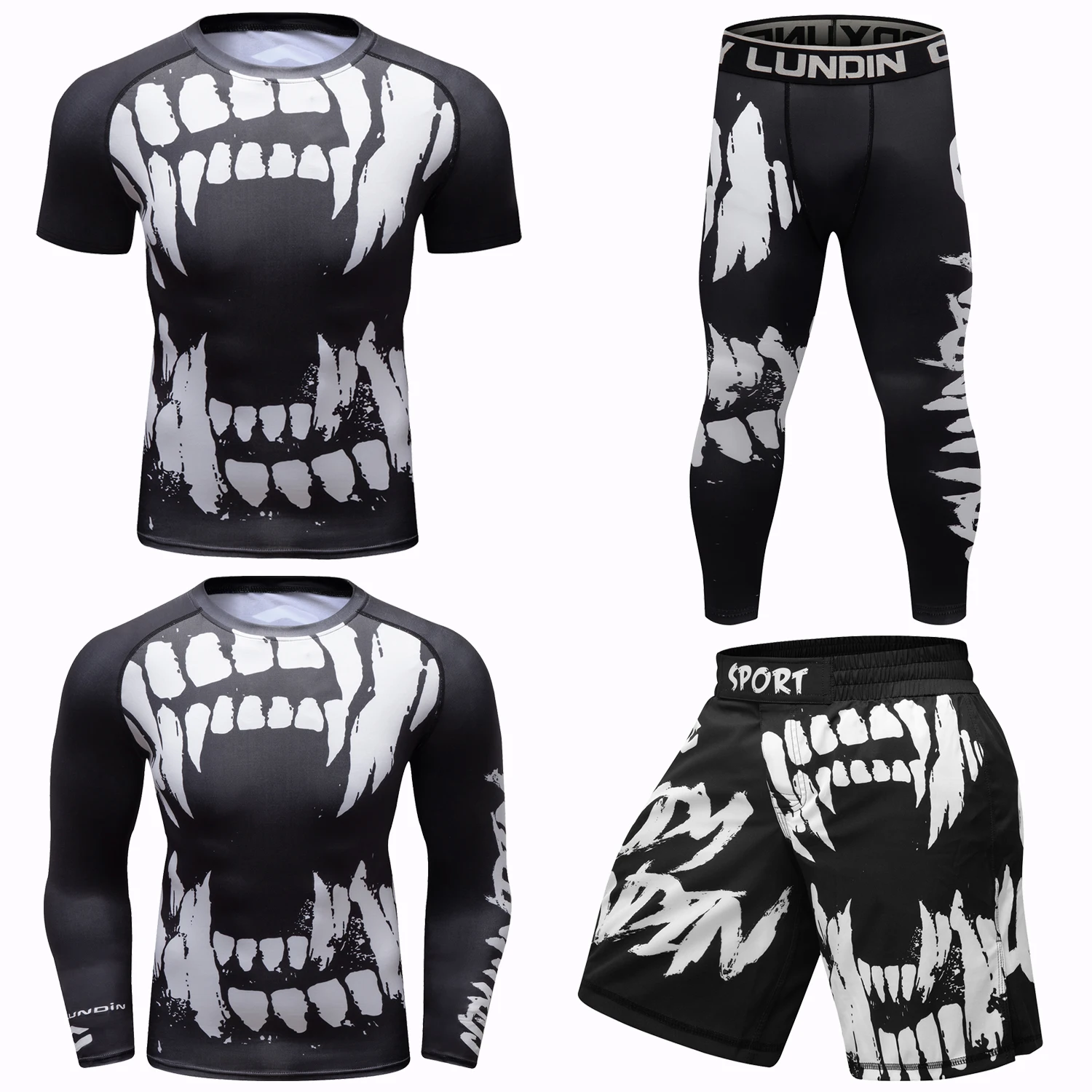 MMA Compression Jiu Jitsu T-Shirt Bjj Rashguard Men kickboxing Sportsuit MMA T-shirt Muay Thai Shorts Boxing Set Rash Guard