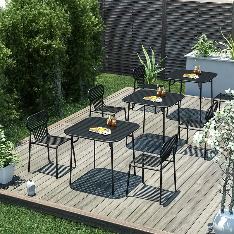 

Nordic courtyard garden outdoor tables and chairs leisure villa open-air tables and chairs cafe wrought iron outdoor tables