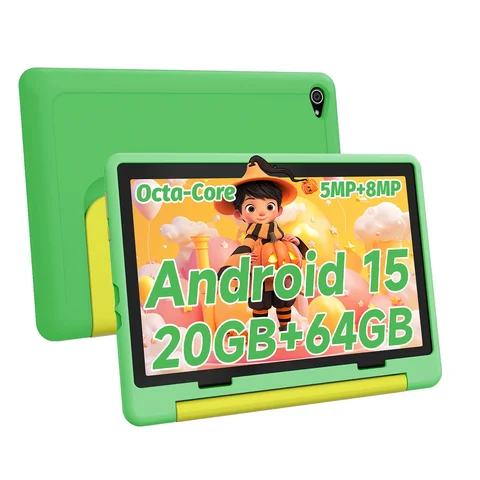 Kid Tablet 10Inch Android15 20GB RAM 64GB ROM 128GB Expandable 5000mAh 8-Core WiFi Bluetooth Children's Gift KIDOZ Kids Software