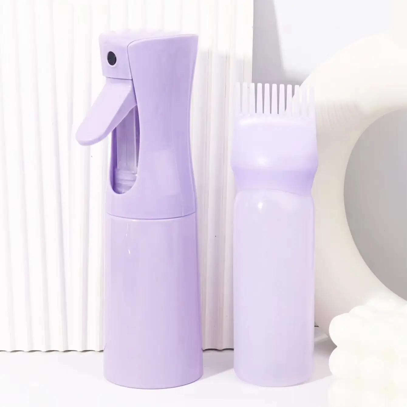 مجموعتان من أدوات تصفيف الشعر، زجاجة رذاذ وزجاجة توزيع مشط جذر الشعر لتصفيف الشعر الخاصة بشعر مستعار حقيقي