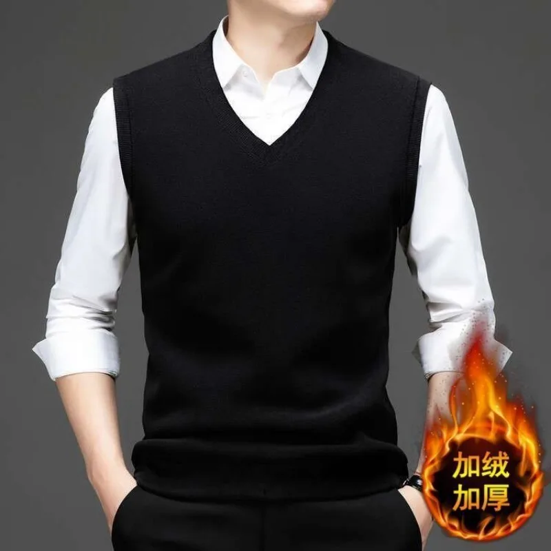 

Winter Men Fleece Warm Vest Men Thick Double-sided Velvet Slim Fit Sleeveless T-shirt Waistcoats Jacket Inner Wear Bottoming Top