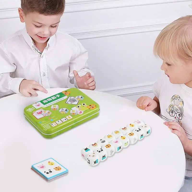 Matching Board Game For Kids Educational Animal Dice Game Children Cartoon Matching Toys Cute Learning Toys For Families Picnics