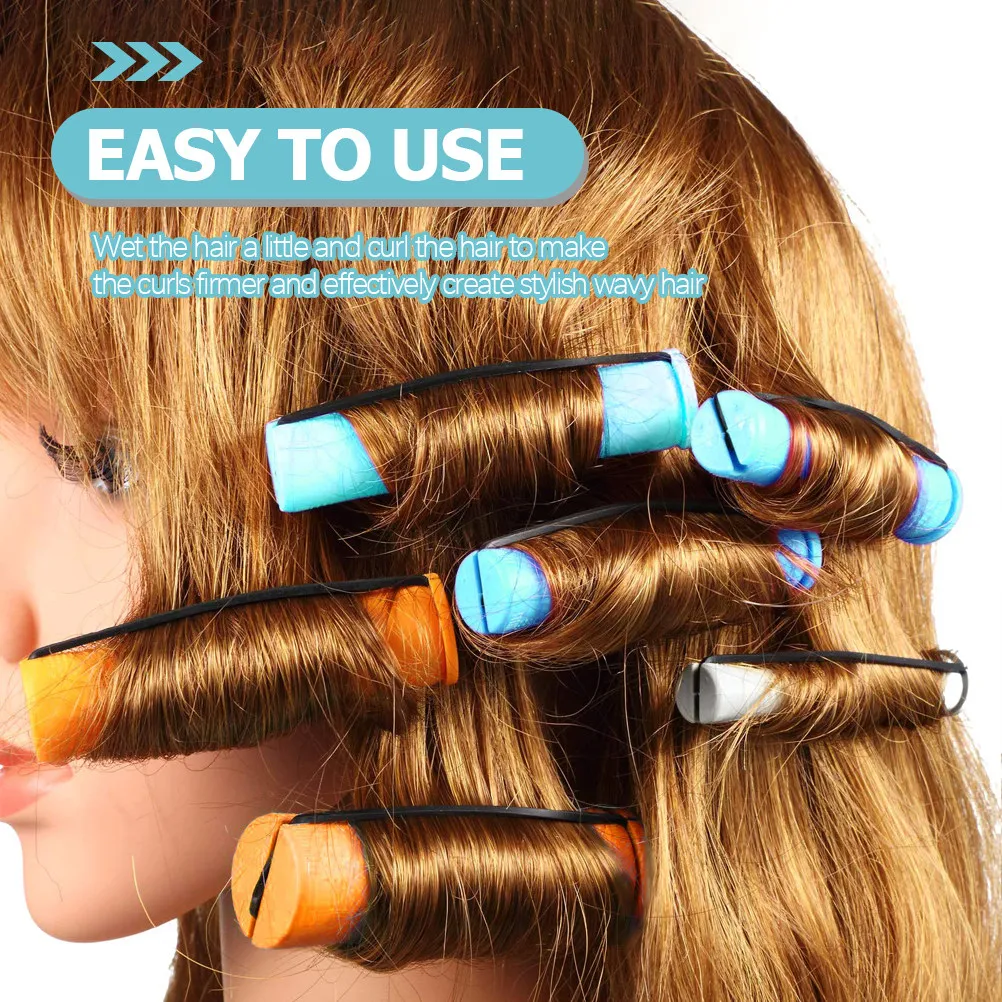 

18Pcs Hair Curlers Rollers Flexible Styling Tools for Home Salon Self Grip Automatic Rotating Hairdressing Large Medium Hair