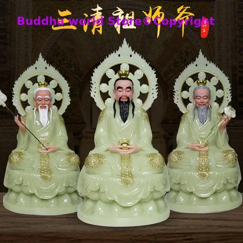 A set 3pcs Taoism ZU SHI Gods Temple HOME Altar protection TAI SHANG LAO JUN YUAN SHI TIANZUN DAODE God BUDDHA FENG SHUI statue