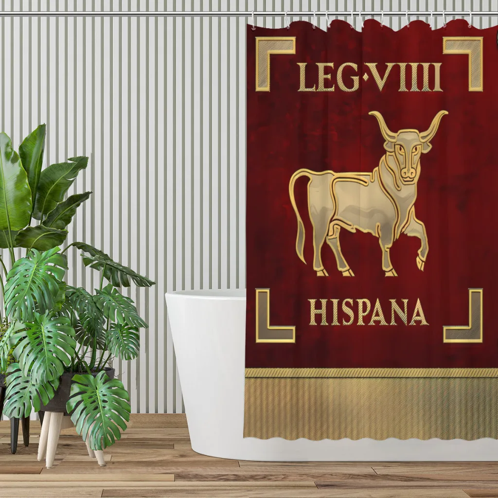 Standard of the Spanish 9th Legion Vexillum of Legio IX Hispana Bathroom Shower Curtains Ancient Romans Partition Decor Bathroom