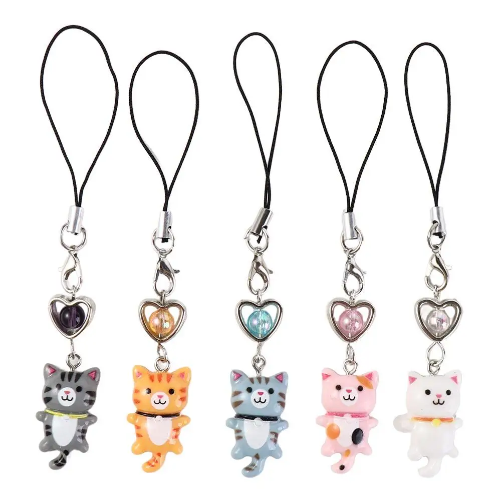 Bag Decor Cat Pendant Cat Phone Strap Cellphone Chain Anti Lost Y2K Phone Charm Keychain Key Ring Phone Lanyard Women Girls