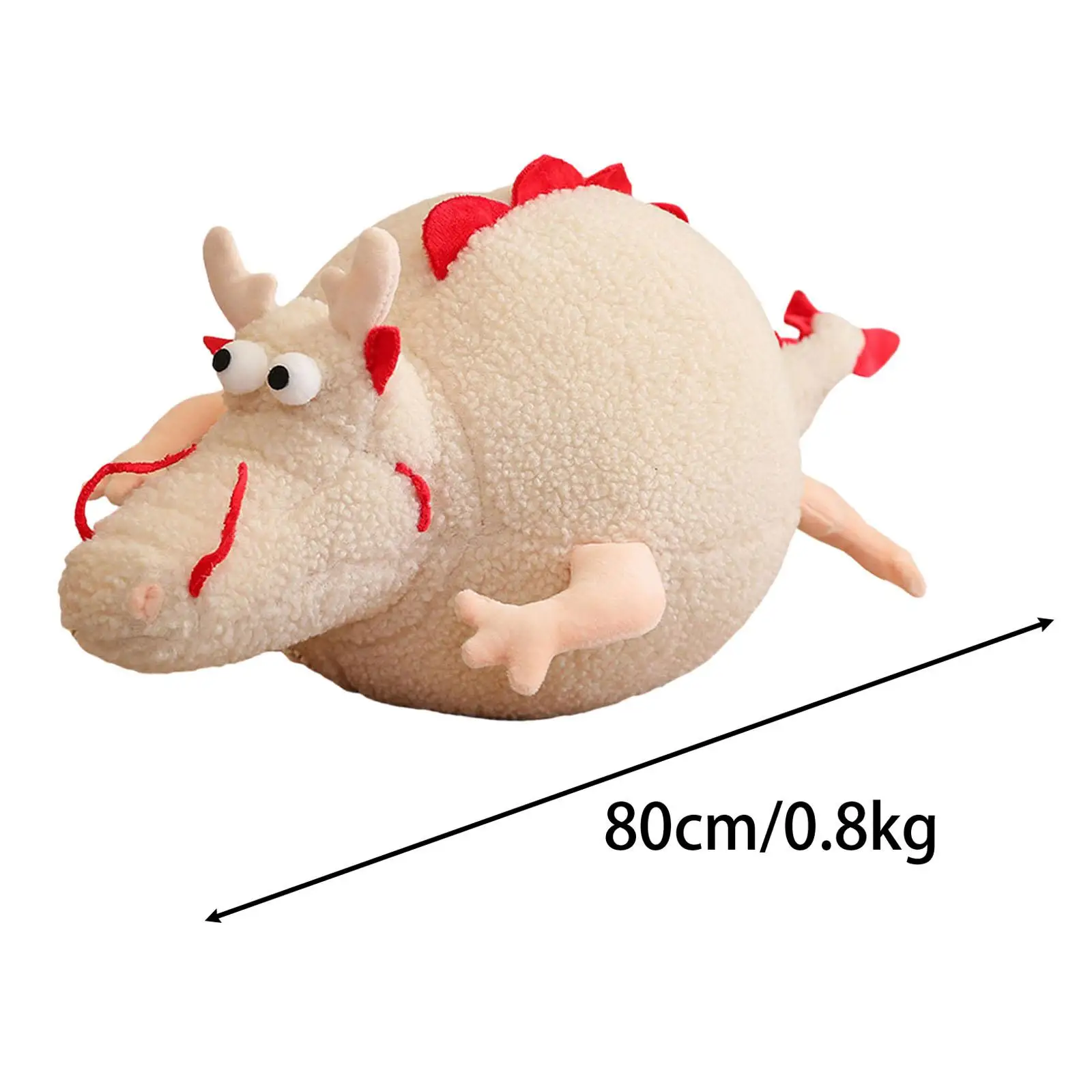 Dragon Plush Toy Adorable Round Cartoon Ornament Throw Pillow for Couch Spring Festival Living Room Home Sofa Bed Party Favors