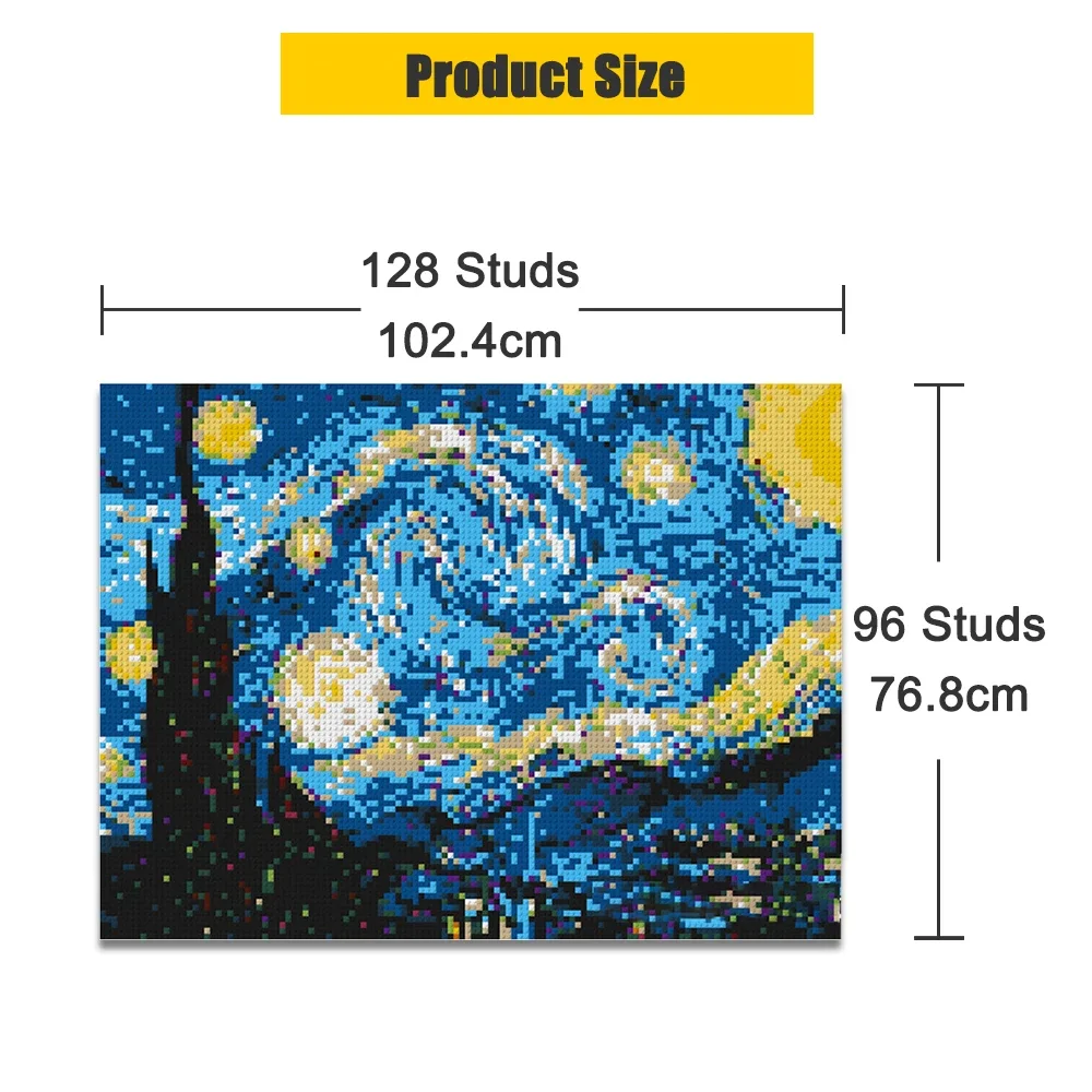 Van Gogh DIY Pop Pixel Art Starry Night Mosaic Painting by Building Blocks Diamond Post-Impressionism Decorate MOC Set Toys Gift