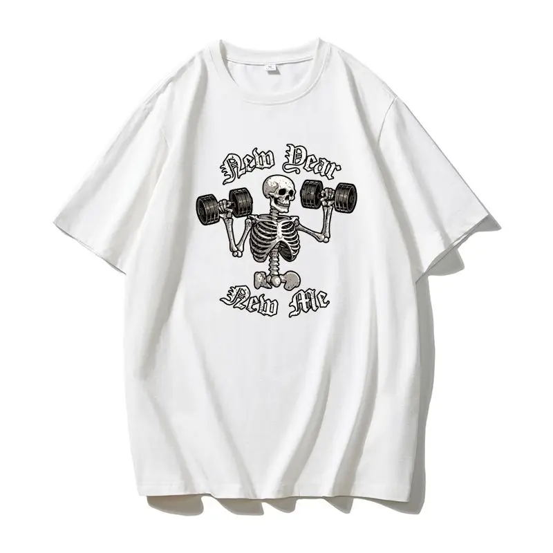 The Latest Men's Pure Cotton T-shirt for 2025: Skull Fitness, Comfortable, Breathable, High-quality, Beach Travel, Party, Ins