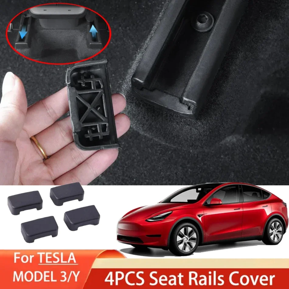 

4-piece Tesla Model 3 2017-2023 Model Y 2021-2025 Rear Seat Rail Protector Plug Car Seat Rail Interior Function Accessories