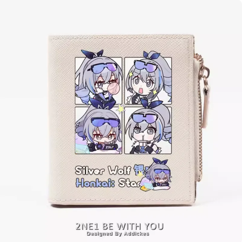 

Honkai: Star Rail SIlver Wolf Anime Fashion Wallet PU Purse Card Coin Zipper Money Bag Cosplay Gift B532