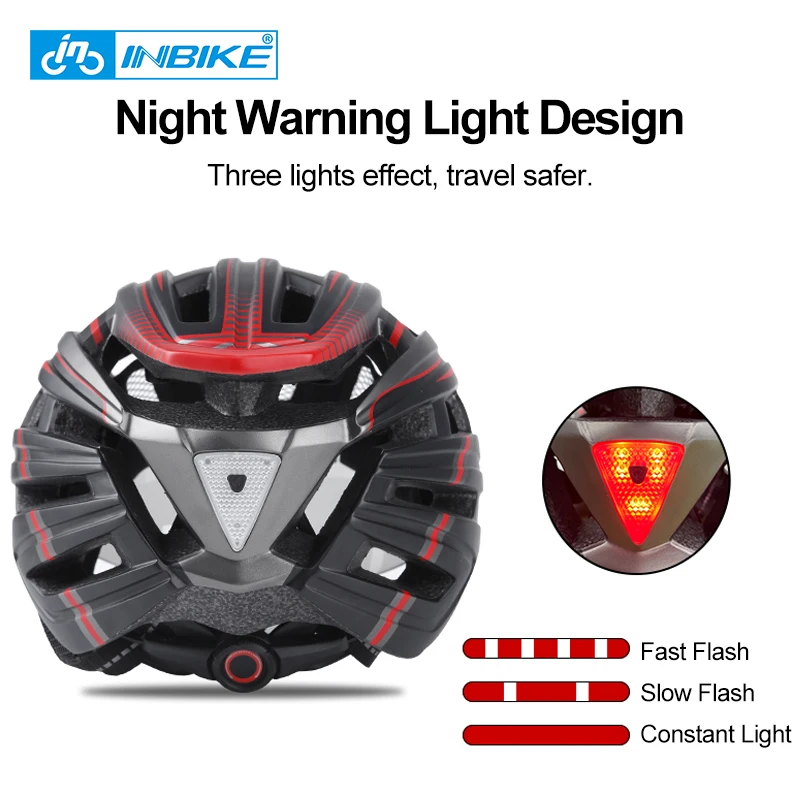 INBIKE Bicycle Helmet Man Ultralight Helmets for Cycling MTB Road Men\'s Bike Helmet  Mountain with Goggles Taillight Accessories