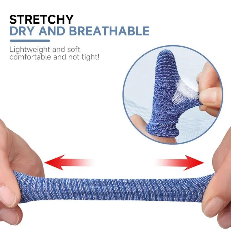 10 шт. трубчатая повязка на палец, рукава на палец, защита для большого пальца, защита кончиков пальцев, подушка, впитывание влаги