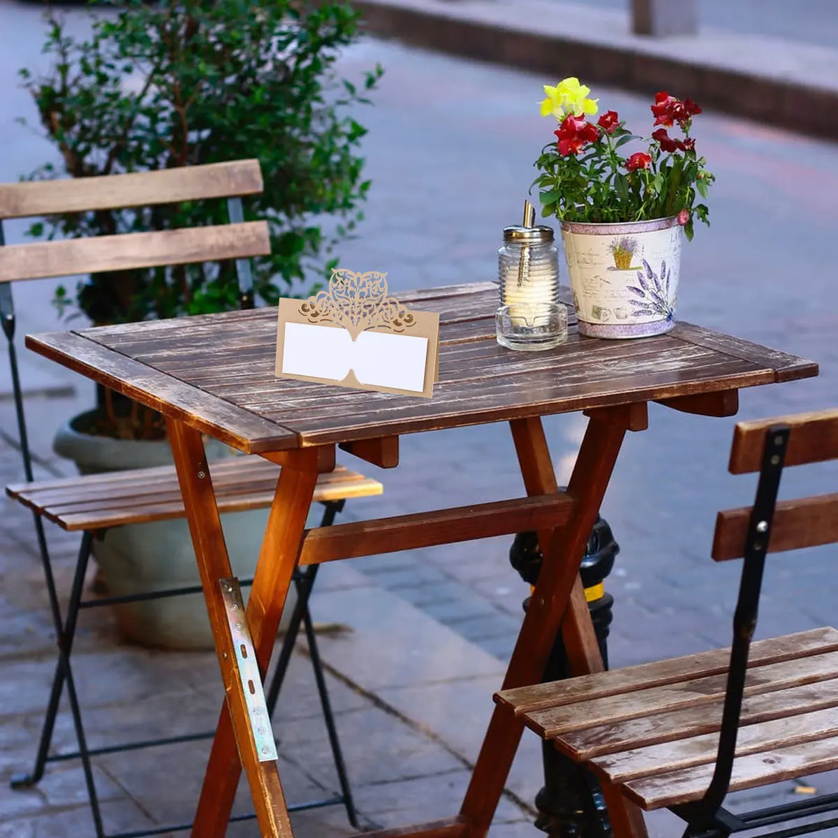 

24pcs Cut Table Name Cards Wedding Party Decor Butterfly Place Card Paper Party Seat Card Seat Favor Beige Golden