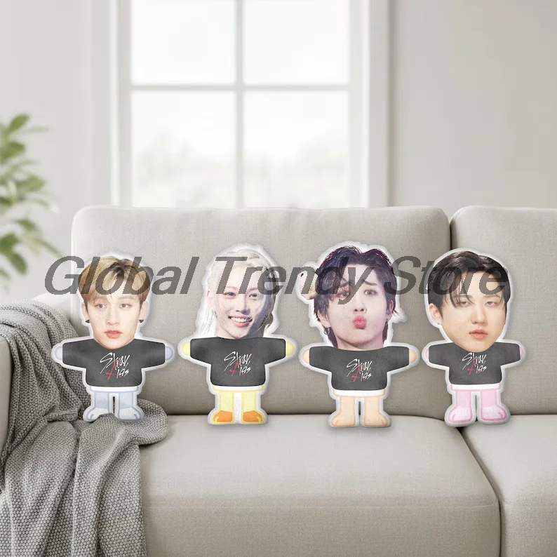 

Kpop Stray K SKZ Merch Throw Pillow Cartoon Character 3D Soft Stuffed Toy Sofa Cushion Home Decoration Fans Gift