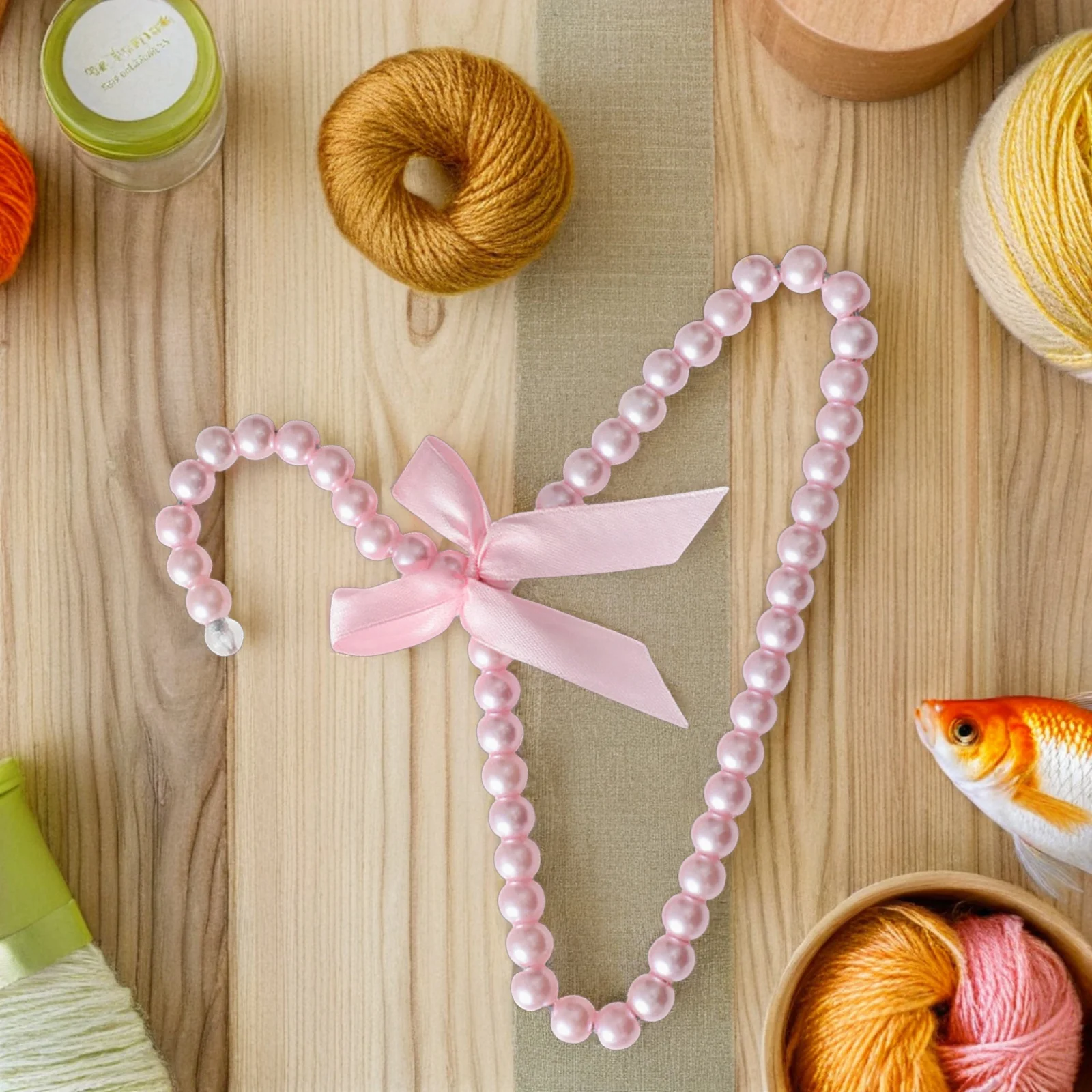 

5pcs Clothes Hangers Small Pearl Design Multi-Functional Hanger For Closet Nursery Travel Decor