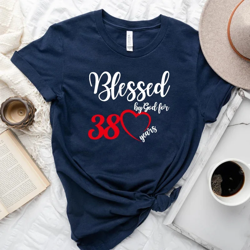 Blessed By God for 39 Years Old Birthday Women T Shirt 1985 Cotton Vintage Graphic Tee Grunge Clothes High Quality Tshirt Unisex