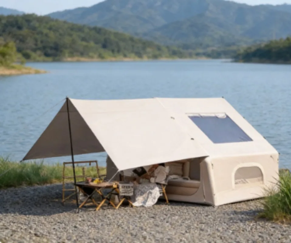 

Автоматическая надувная палатка для кемпинга, портативная, водонепроницаемая, для ночевки на природе, с защитой от солнца, складное укрытие, набор для кемпинга