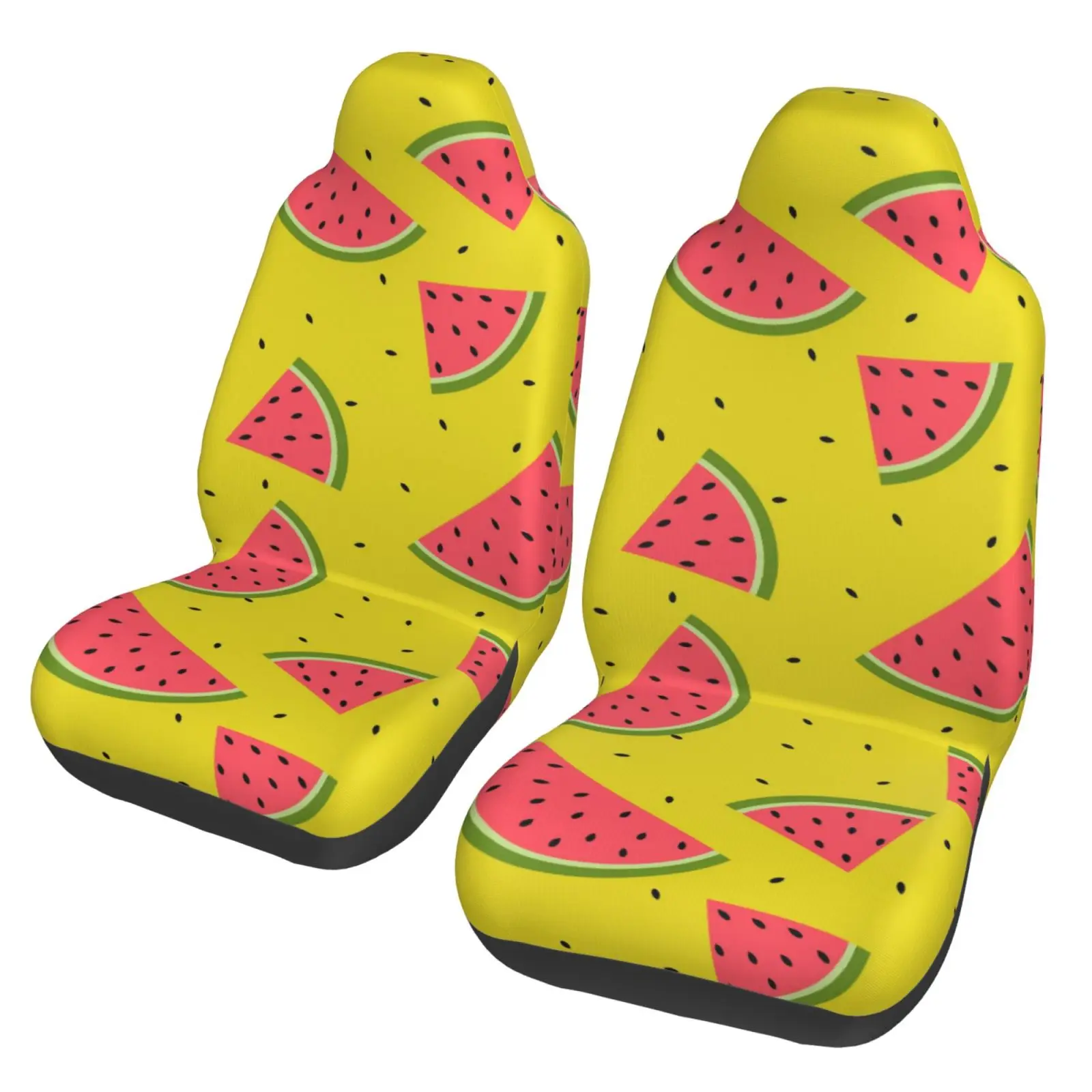 Creative Cartoon Pattern Watermelon Print Car Seat Cover Anti Fouling Convenient Protective Cover 2 Cute Seat Protective Covers