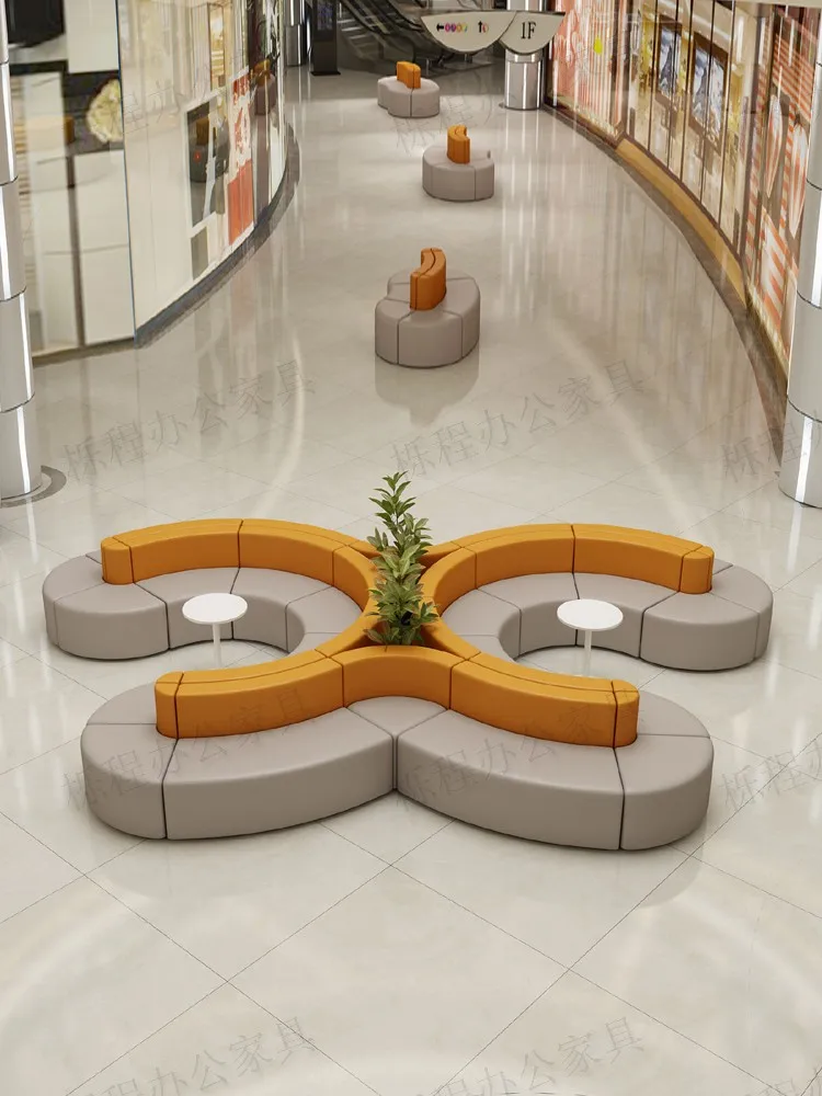 Creative Library Reading Room Training Institutions Shopping Malls Rest Waiting Lobby Reading Area Variety S Shaped Sofa