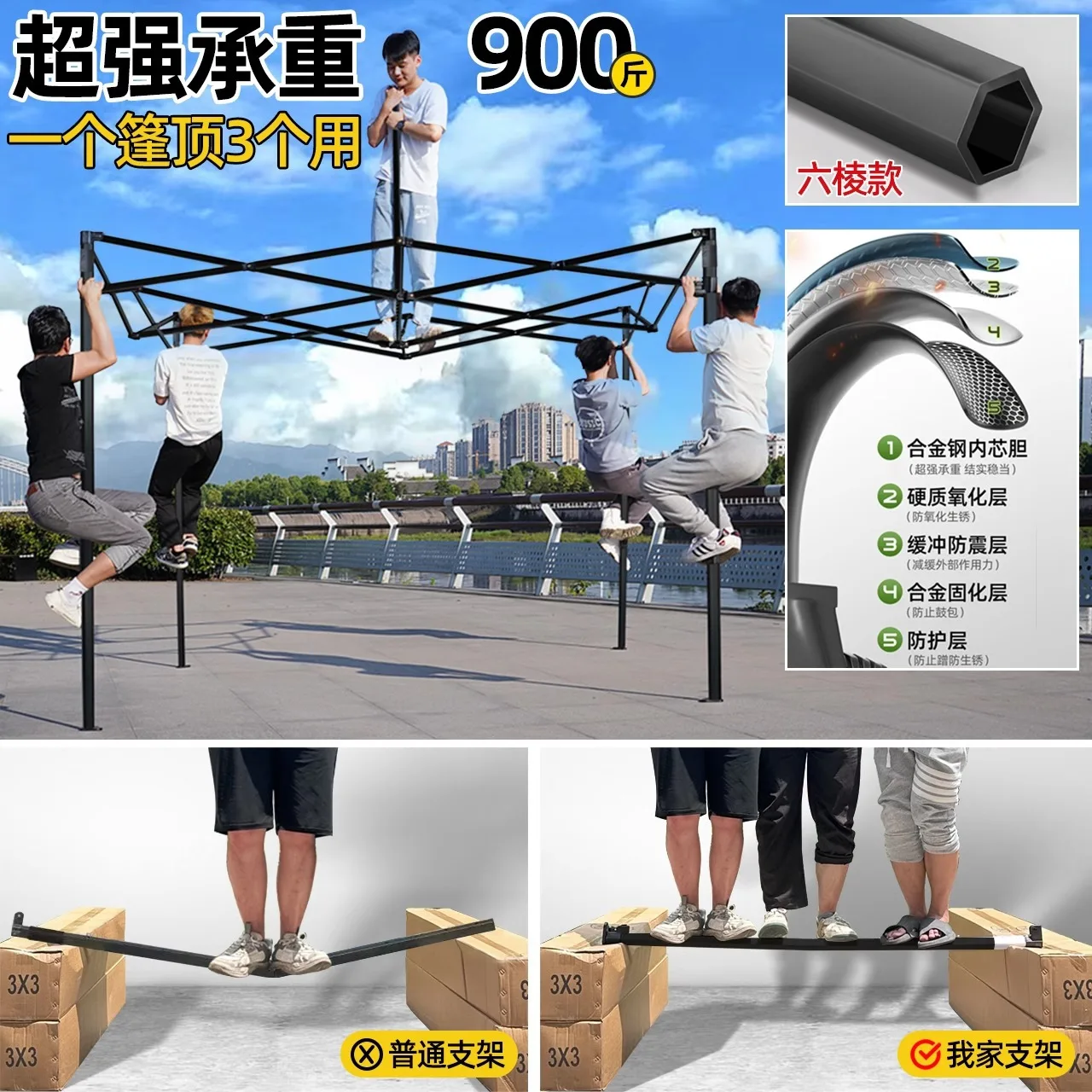 Sun umbrella for stall outdoor shading four-legged umbrella advertising exhibition folding tent rainproof special stall tent