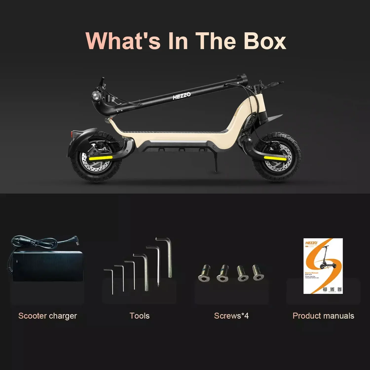 HEZZO F5 48V 1600W 18Ah Electric Scooter City Off-road Strong Dual Motors Escooter Disc Brake 31Mph 37Miles Long Range US stock