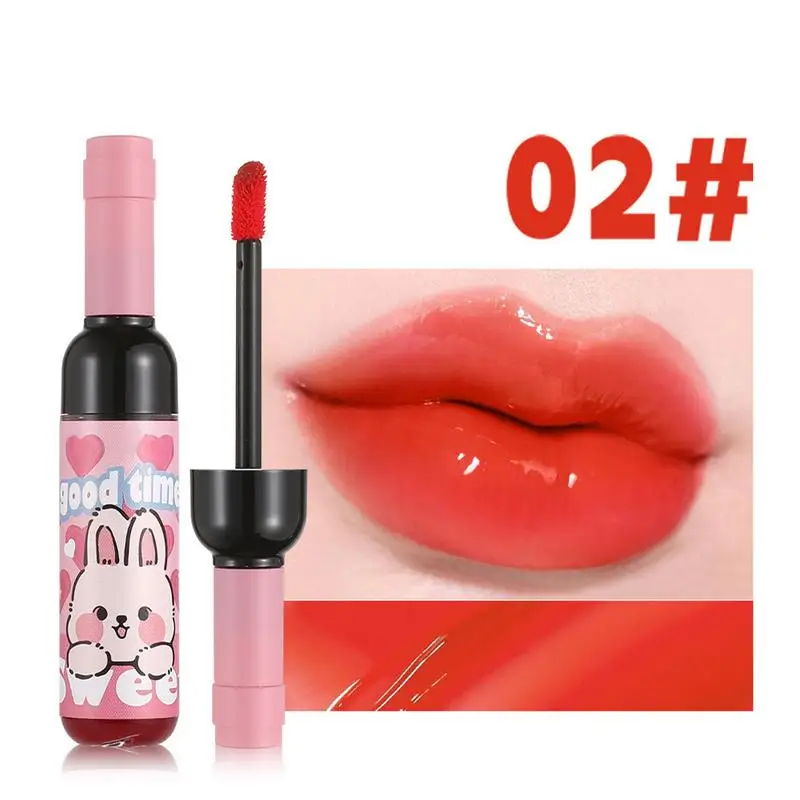 Wine Lip Stain Lips Gloss Wine Liquid Lipgloss Matte Finish Long Lasting Waterproof for Women and Girls Beauty Makeup Look