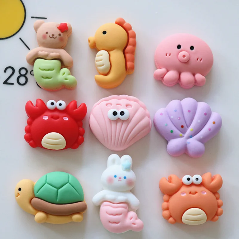10pcs Cute Mini Cartoon Ocean Turtle Flat Back Resin Cabochons Scrapbooking DIY Party Jewelry Craft Decoration Charm Accessories