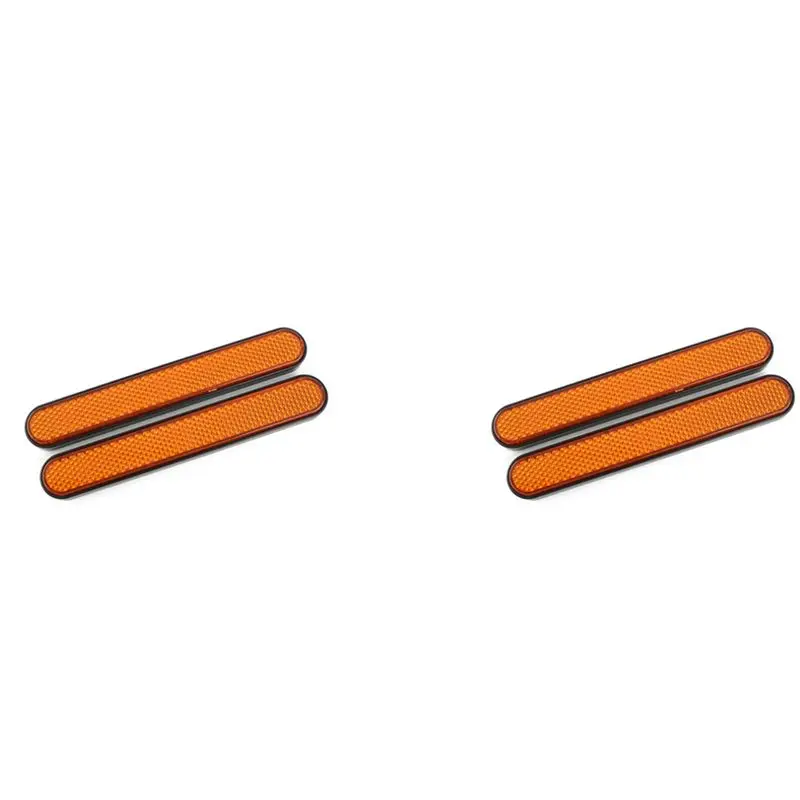 A03Z-2X Motorcycle Front Fork Reflector Sticker Lower Legs Slider Safety Warning For Softail Sportster 883 1200 Yellow