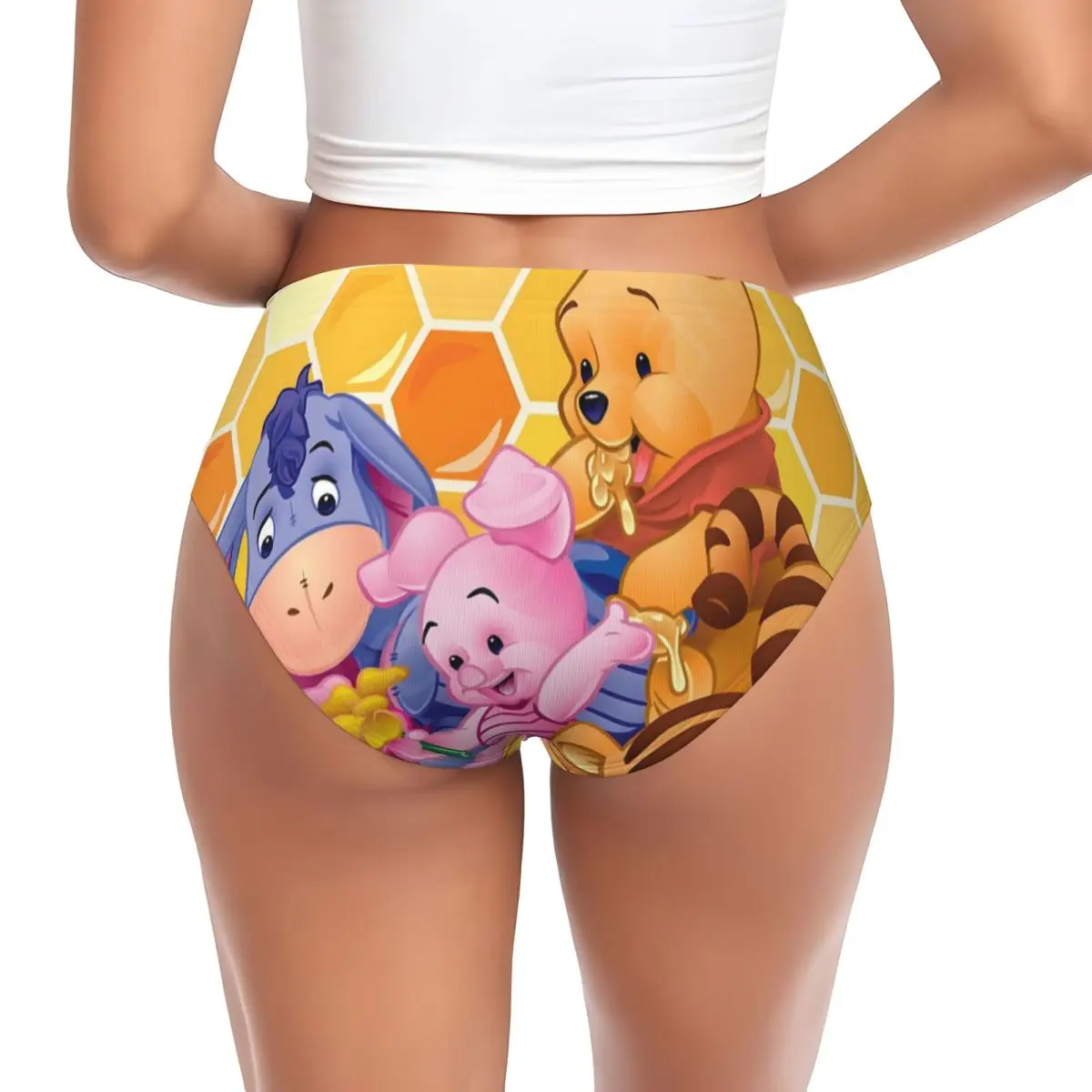 مخصص ويني ذا بوه لطيف أنيمي العسل ملخصات الملابس الداخلية النساء سراويل مريحة تمتد الكلاسيكية