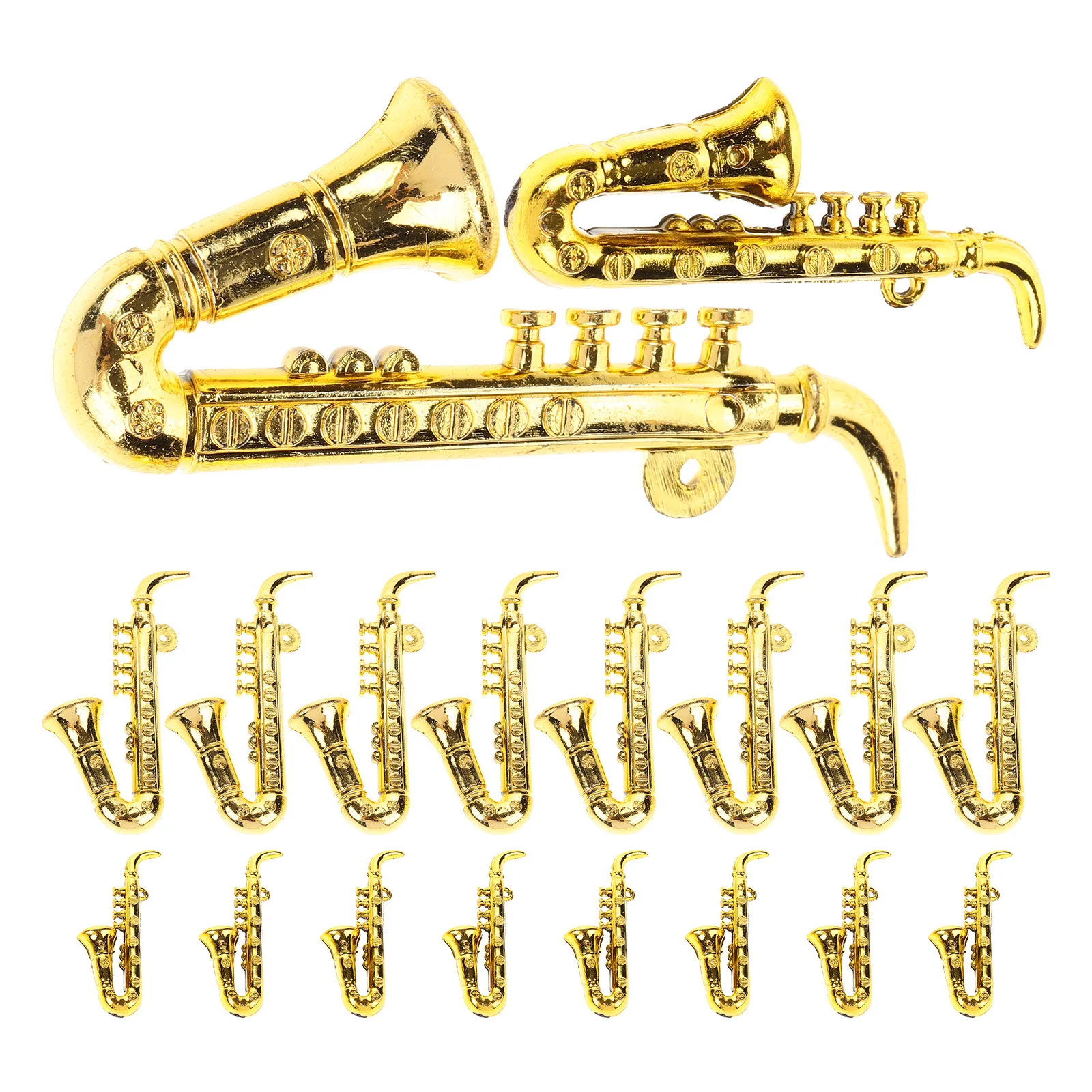 

20Pcs Saxophone Decoration Mini Plastic Musical Instruments Xmas Tree Hanging Ornaments Party Favors Christmas Decor