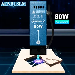 AENBUSLM 40W/80W cabezal de grabado láser con asistencia de aire grabador láser accesorios CNC cortador láser módulo láser herramienta de trabajo de madera graveuse laser laser decoupe cnc router machine cnc laser