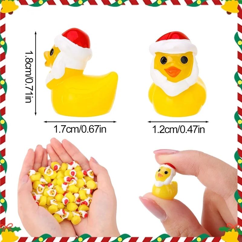 5/10pcs Christmas Mini Resin Ducks, Novelty Santa Claus Dress-up Tiny Duck for Micro Landscaping DIY Craft Home Ornaments
