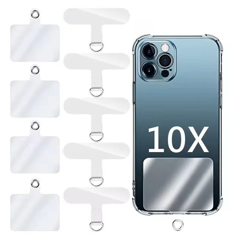 

10/5/1PCS Universal Transparent Phone Anti-lost Lanyard Card TPU Tether Tab Loop Hole Hanging Strap Patches Cord Clip Gasket