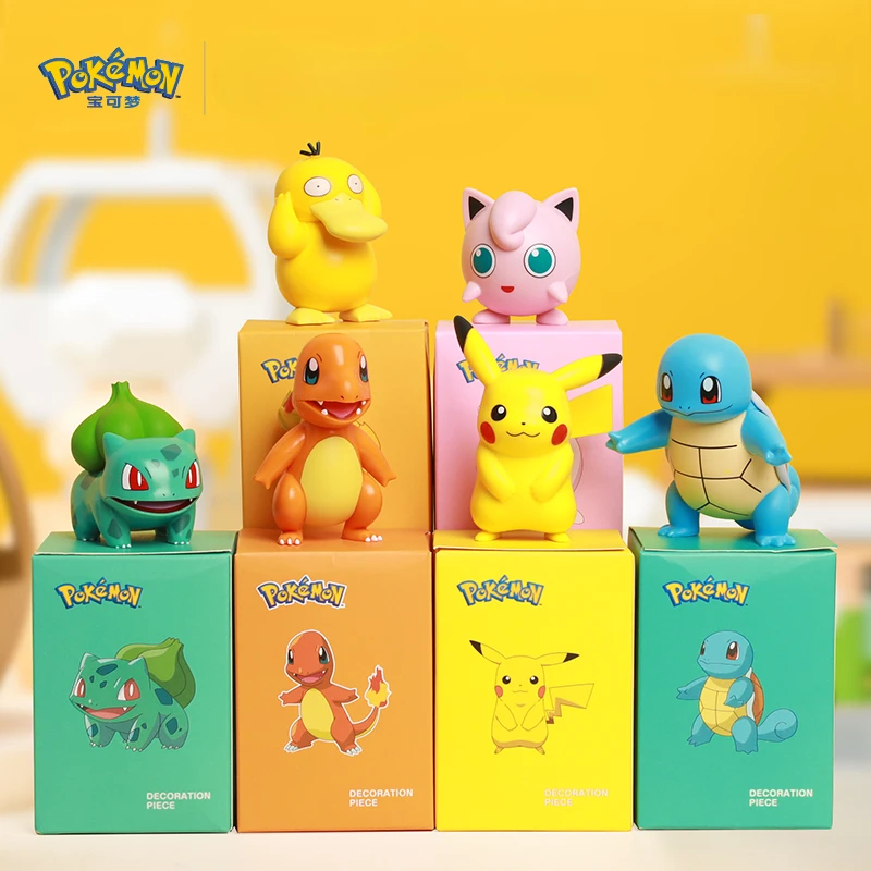 Pokemon Pikachu Charmander Psyduck Squirtle Jigglypuff Bulbasaur Bulbasaur Anime Figures Toys Model Kawaii 6 Type For Kids Gifts