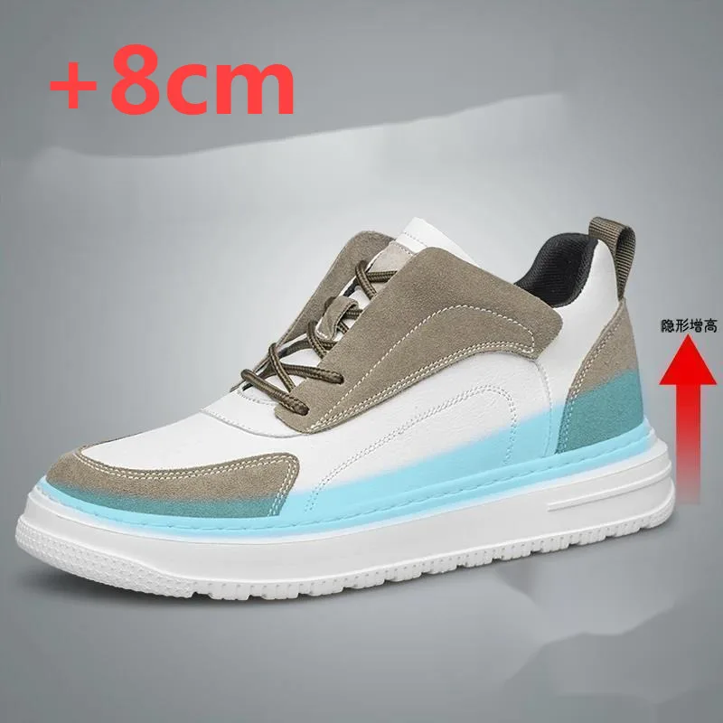 

2025 Men's Elevator Shoes Breathable Casual Hidden Heels 8cm Height Increasing Shoes Heighten Increase Sneakers Tenis For Man